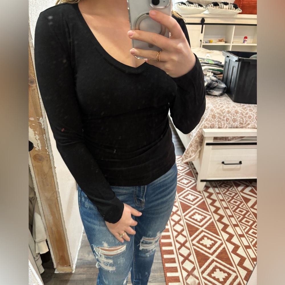 Black long sleeve top
